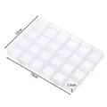 24 compartments transparent plastic storage box for jewelry DIY and small items - 19x13x1.5cm / 24 Grids (1.5 Height)