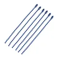 Set mit sieben blauen Metall-Kugelkettchen für DIY-Schmuck und Schlüsselanhänger. - 10 Stück/Packung (115mm) / Saphirblau