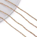 Rose gold hematite square arched spacer beads for DIY jewelry and bracelet making - (1x2.5mm/Hole 1mm) 1 Strand / Bright KC Gold