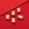 Gold-plated blank mahjong lucky beads for DIY bracelets and necklaces jewelry making - Mahjong White Tile / 1 Piece (Approx 9.5*13.5mm) / Gold