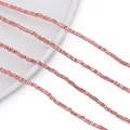 Rose gold plated hematite square arc spacer beads for DIY jewelry making. - (1x2.5mm/Hole 1mm) 1 Strand / Polished Rose Gold