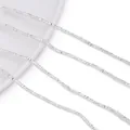 Premium silver faceted spacer beads for DIY handmade jewelry necklaces and crafts. - (1x2.5mm/Hole 1mm) 1 Strand / Bright Silver