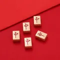 Set of 5 gold-plated Mahjong Red Dragon charm beads with red enamel for DIY jewelry - Mahjong Red Dragon / 1 Piece (Approx 9.5*13.5mm) / Gold