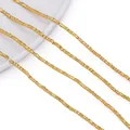 Gold hematite square spacer beads for DIY jewelry making and bracelet stringing. - (1x2.5mm/Hole 1mm) 1 Strand / Matte Gold