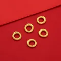 Set of 5 gold-plated textured round charms for DIY necklace and bracelet jewelry making. - Serpentine Sliding Ring / 1 Piece (Approx 12.5*13mm) / Gold