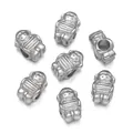 Cute silver CCB cartoon character shaped spacer beads for DIY jewelry making accessories - Astronaut Figure / 50 Pieces/Pack (Approx 9*14mm) / Silver (White K)