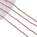 Rose gold square curved hematite spacer beads for DIY jewelry making - (1x2.5mm/Hole 1mm) 1 Strand / Matte Rose Gold