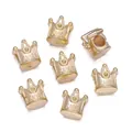 Golden crown shaped CCB spacer beads with double-sided Queen engraving for DIY jewelry - Crown Queen (1579) / 50 Pieces/Pack (Approx 11*11.5mm) / Gold