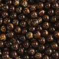 Bulk pack of brown and amber marbled acrylic round beads for DIY bracelet jewelry making - Round Bead (AC4441) / 8mm (100 Pieces) / Brown