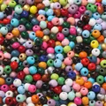 Levendige ronde lotus houten kralen in mix kleuren voor handgemaakte DIY sieraden maken - Willekeurig Gemengd / 200 Stuks (6mm) / Meerkleurig