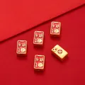 Golden red envelope charm beads with luck balance text for DIY necklace bracelet - 100 Million Balance / 1 Piece (Approx 8.5*13mm) / Gold
