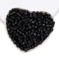 Perline di vetro cilindriche nere in una ciotola a forma di cuore per gioielli fai da te - 50 Pezzi / Nero
