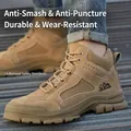 Robuste Sicherheitsstiefel für Herren in Beige mit durchtrittsicherer Sohle - 36 / High Top Stil / Braun