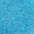 Perles de verre bleu clair translucide en forme d'abaque pour bijoux DIY bricolage - 50 Pièces/Paquet (3x6.5mm) / Blue (Jade-Like)