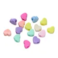 Bunte herzförmige Acrylperlen mit großen Löchern für die Schmuckherstellung - Herzform (AC4422) / 30 Stück (11.5x14mm) / Mehrfarbig