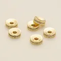 Cuentas espaciadoras de cobre chapadas en oro con circonitas para joyería artesanal - 4mm (1 Pieza) / Chapado en oro 14K