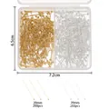 Détail des épingles à tête sphérique or et argent de 20mm dans une boîte de 7,2x6,5cm - Kit de Tiges à Boule en Cuivre 2 Grilles / 6.5x7.2cm / Or et Argent
