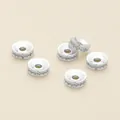 Cuentas espaciadoras de cobre plateado con circonitas microengastadas para pulseras DIY - 4mm (1 Pieza) / Plateado