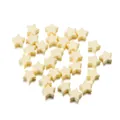Creamy white star-shaped acrylic beads with large holes for handmade jewelry making projects - 50 Pieces/Pack (Hole 1.5mm/14g) / Yellow