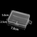 Kleine transparente Kunststoff-Aufbewahrungsbox für Schmuck und Zubehör, 7x5x2,5cm - Angelköder-Box / 7.0x5.0x2.5cm