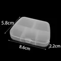 Transparente Kunststoff-Aufbewahrungsbox mit Fächern 8,6x5,8x2,2cm für kleinen Schmuck - 5 Fächer Kleine Pillendose / 8.6x5.8x2.2cm
