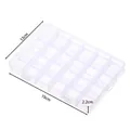 Transparent 24-grid plastic jewelry storage box organizer with 19x13x2.2cm size dimensions - 19x13x2.2cm / 24 Grids (2.2 Height)
