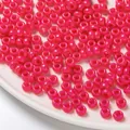 Hot pink 4x7mm acrylic pony beads with large holes for DIY jewelry and crafts. - 100 Pieces/Pack / Solid Rose Red