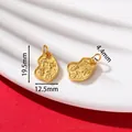 Antique golden pendant engraved with Ping'an Xile for DIY necklace and bracelet - Safety and Joy (AC4548) / 1 Piece/Approx 2-4g (12.5x19.5mm)