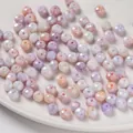 Gefacetteerde 8mm watergekleurde glaskralen in macaronkleuren voor DIY-sieraden maken - Oranje-Paars