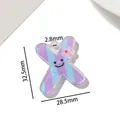 Bunter gestreifter Acryl-Buchstabe X Anhänger mit Smiley für DIY-Schmuck Schlüsselanhänger - Buchstabe X