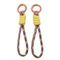 Lanière de poignet tressée colorée avec anneau mousqueton orange pour clés - 1 Pièce / Motif Jaune et Violet