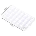 Clear plastic 28-grid organizer box with detailed size dimensions 22.4x13.3x2.1cm - 22.4x13.3x2.1cm / 28 Grids (2.1cm Height)