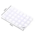 Clear 28-compartment plastic jewelry organizer box sized 22.4cm x 13.3cm x 1.8cm - 22.4x13.3x1.8cm / 28 Grids (1.8cm Height)