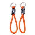 Cordon de poignet en paracorde tressée orange avec accents noir et blanc pour clés et tel - 1 Pièce / Orange