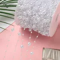 Elegant white ABS faux pearl bead string chain for DIY hair accessories and wedding decor - Mixed Large And Small Bead Style / 8mm+3mm / 5m / Pure White