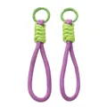 Dragonne de poignet tressée bicolore pour téléphone en violet et vert avec anneau amovible - 1 Pièce / Violet Taro avec boucle verte