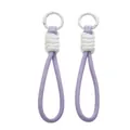 Dragonne tressée lavande et blanc avec clip anneau blanc pour téléphone et clés - 1 Pièce / Violet clair avec boucle blanche