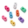 Colorful acrylic beads in the shape of number eight for DIY bracelets and jewelry making. - 8 / 10 Pieces Pack / Colorful