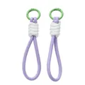 Dragonne tressée violette et verte faite à la main pour téléphone et clés, variante SKU - 1 Pièce / Violet clair avec boucle orange
