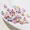 6mm colorful acrylic square letter S beads in vibrant neon colors for DIY jewelry making - Letter S Style / 100 Pieces (6x6mm/Hole 3.4mm)