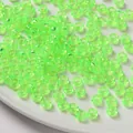 Vibrant 4x7mm fluorescent green acrylic beads with large holes for DIY jewelry making - 100 Pieces/Pack / Transparent Fluorescent Green