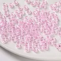 Pink 4x7mm transparent acrylic large hole beads for DIY handmade jewelry and charms - 100 Pieces/Pack / Transparent Light Pink