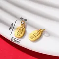 Gold oval fortune amulet charm for DIY jewelry making with clear size measurements - Luck-Transmitting Charm (AC4548) / 18x8.5mm