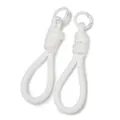 Dragonne de poignet tressée blanche pour téléphone avec mousqueton métallique amovible - Blanc pur (Style 07) / 1 Pièce