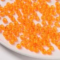 Translucent orange 4x7mm acrylic large hole beads for DIY phone chains and jewelry - 100pcs Pack / Transparent Orange
