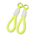 Dragonne tressée jaune fluo avec accents blancs et mousqueton rond assorti pour clé. - Porte-clés (Style 10) / 1 Pièce / Vert Fluorescent Et Blanc