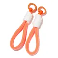 Dragonne de poignet tressée orange et blanche avec anneau en métal pour téléphone et clés - Porte-clés (Style 11) / 1 Pièce / Orange Blanc Épissé