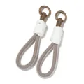 Dragonne de poignet tressée kaki et blanc avec anneau métallique pour téléphone ou clés - Porte-clés (Style 12) / 1 Pièce / Kaki Épissage Blanc