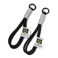 Dragonne tressée noire et grise robuste avec anneau métallique noir amovible et étiquette - Porte-clés / 1 Pièce / Noir et Gris