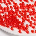 Vibrant red transparent 4x7mm acrylic large hole beads for DIY handmade jewelry crafts - 100pcs Pack / Transparent Red